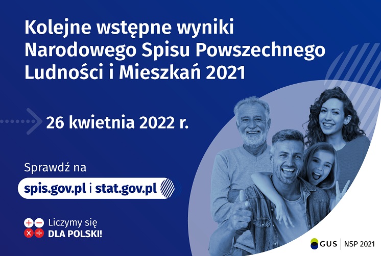 Ogłoszenie kolejnych wstępnych wyników Narodowego Spisu Powszechnego Ludności i Mieszkań 2021