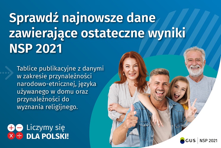 Udostępniliśmy tablice z ostatecznymi danymi w zakresie przynależności narodowo-etnicznej, języka używanego w domu oraz przynależności do wyznania religijnego